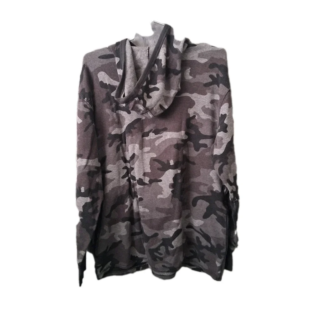 Polo Ralph Lauren Camo 1/4 Zip Hoodie Men's Large Black Blue Pullover